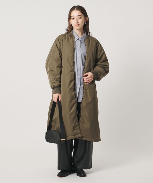 TICCA(ティッカ)の「【別注】<TICCA>ロング MA-1 コート(MA-1・レディース・ブラック/オリーブ・FREE)」の3枚目の写真