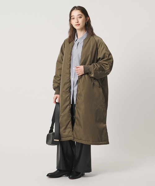 TICCA(ティッカ)の「【別注】<TICCA>ロング MA-1 コート(MA-1・レディース・ブラック/オリーブ・FREE)」の4枚目の写真