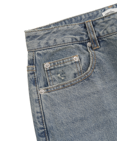 PEPLEE（ペプリー）の「ダブルバックポケットダメージデニムパンツ（ブルー）（デニムパンツ・レディース・その他・LARGE/SMALL/MEDIUM）」の5枚目の写真