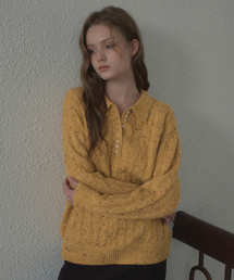 Confetti Henley Collar Knit_Yellow(OCB6KN11)