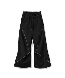 リファインドリフレクティブパイピングジオメトリックパンツ - ブラック