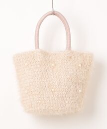 【OSY】【cooco】JSC パール付フェザーニットトートバッグ