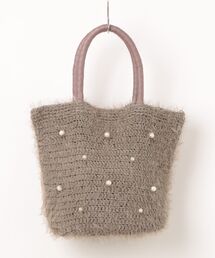 【OSY】【cooco】JSC パール付フェザーニットトートバッグ