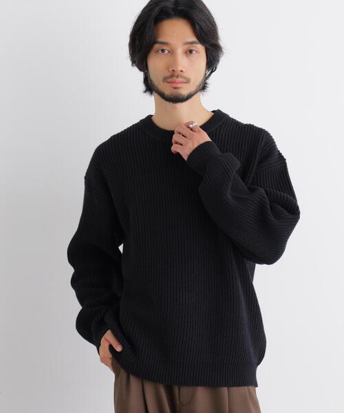 NANO universe(ナノユニバース)の「コットンMIXバルキークルーネックニット(ニット/セーター・メンズ・ブラック/グレー/ブルーグリーン/オレンジ・S/M/L)」の20枚目の写真