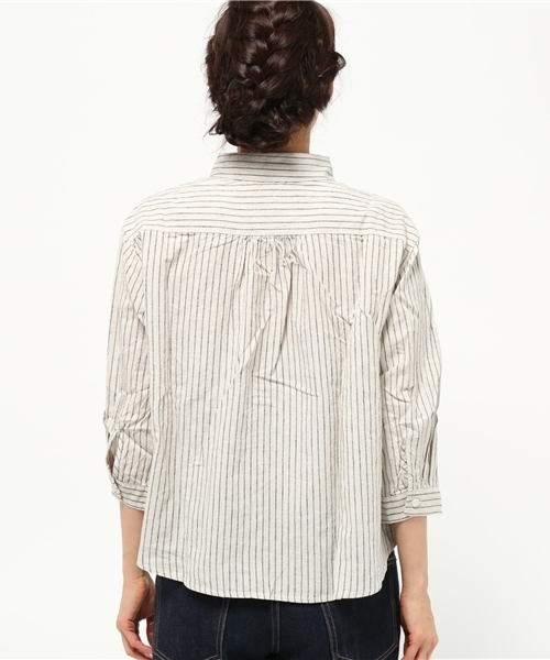 LBC(エルビーシー)の「ギンガムチェックストライプシャツ (シャツ/ブラウス・レディース・ブラック/ブルー/ネイビー・MEDIUM)」の5枚目の写真