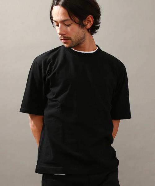 BEAUTY&YOUTH UNITED ARROWS（ビューティーアンドユースユナイテッドアローズ）の「BY ∴ ニットカラー フォルム カットソー◆（Tシャツ/カットソー・メンズ・ブラック/オリーブ/ネイビー・MEDIUM/LARGE/SMALL/X-LARGE）」の14枚目の写真