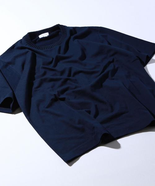 BEAUTY&YOUTH UNITED ARROWS（ビューティーアンドユースユナイテッドアローズ）の「BY ∴ ニットカラー フォルム カットソー◆（Tシャツ/カットソー・メンズ・ブラック/オリーブ/ネイビー・MEDIUM/LARGE/SMALL/X-LARGE）」の4枚目の写真