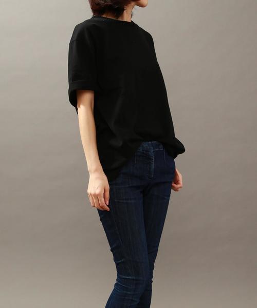 BEAUTY&YOUTH UNITED ARROWS（ビューティーアンドユースユナイテッドアローズ）の「BY ∴ ニットカラー フォルム カットソー◆（Tシャツ/カットソー・メンズ・ブラック/オリーブ/ネイビー・MEDIUM/LARGE/SMALL/X-LARGE）」の5枚目の写真