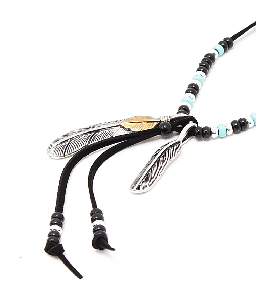 RAGEBLUE（レイジブルー）の「コンビフェザーネックレス2/ 728148（ネックレス・メンズ・ベージュ/ブラック/ダークブラウン・FREE）」の7枚目の写真