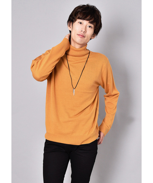 VIBGYOR（ヴィブジョー）の「【VIBGYOR Select】カシミアタッチタートルネックニット（ニット/セーター・メンズ・チャコールグレー/ホワイト/ブラック/ブルー系その他/マスタード/ワインレッド/ネイビー/ブラウン・MEDIUM/LARGE/X-LARGE）」の7枚目の写真