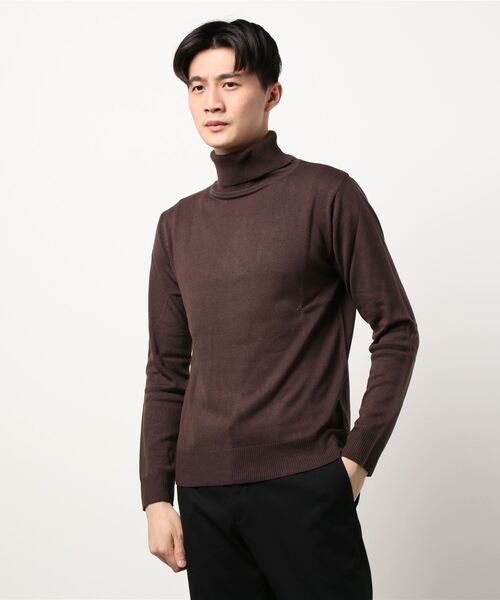 VIBGYOR（ヴィブジョー）の「【VIBGYOR Select】カシミアタッチタートルネックニット（ニット/セーター・メンズ・チャコールグレー/ホワイト/ブラック/ブルー系その他/マスタード/ワインレッド/ネイビー/ブラウン・MEDIUM/LARGE/X-LARGE）」の4枚目の写真