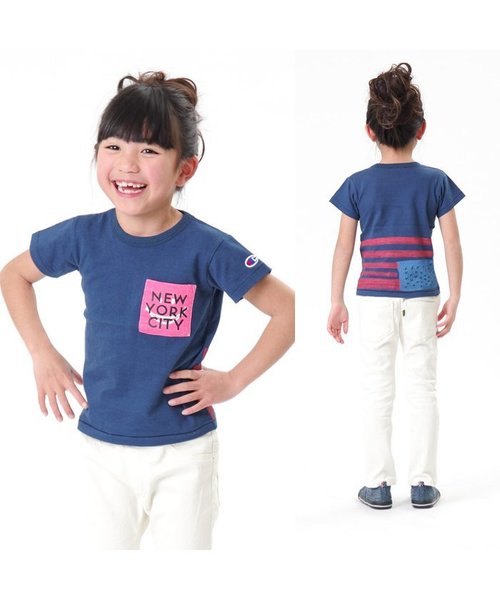 F.O.KIDS（エフオーキッズ）の「ChampionUSAＴシャツ（Tシャツ/カットソー・キッズ・キナリ/ネイビー/グレー・120/100/80/90/110/130/95/140）」の7枚目の写真