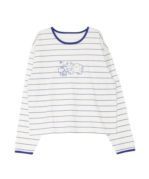 merry jenny(メリージェニー)の「キティボーダーロンT(Tシャツ/カットソー・レディース・レッド/ブルー・FREE)」の12枚目の写真