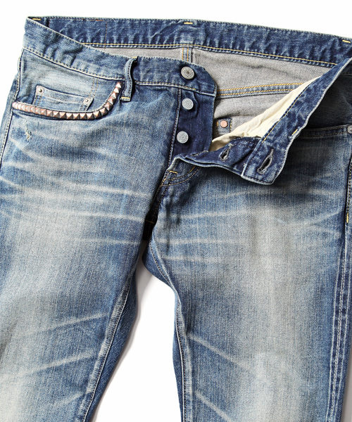 HYSTERIC GLAMOUR(ヒステリックグラマー)の「BS加工Sデニムスリムパンツ(デニムパンツ・メンズ・インディゴブルー・28inch/30inch/32inch/34inch)」の4枚目の写真