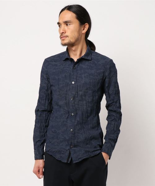 5351 POUR LES HOMMES（ゴーサンゴーイチプールオム）の「カモフラジャガード製品染めシャツ（シャツ/ブラウス・メンズ・ホワイト/ライトグレー/ブルー/ブラック/ネイビー・44/46/48/50）」の4枚目の写真