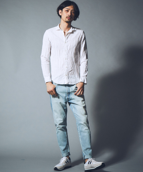 5351 POUR LES HOMMES（ゴーサンゴーイチプールオム）の「カモフラジャガード製品染めシャツ（シャツ/ブラウス・メンズ・ホワイト/ライトグレー/ブルー/ブラック/ネイビー・44/46/48/50）」の16枚目の写真