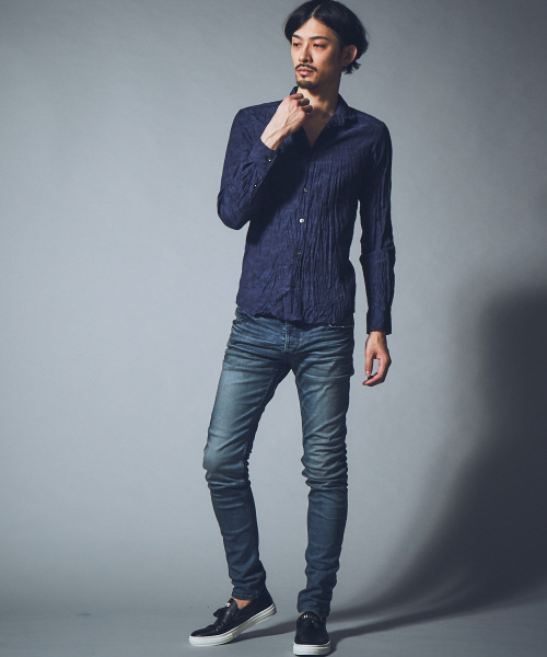 5351 POUR LES HOMMES（ゴーサンゴーイチプールオム）の「カモフラジャガード製品染めシャツ（シャツ/ブラウス・メンズ・ホワイト/ライトグレー/ブルー/ブラック/ネイビー・44/46/48/50）」の14枚目の写真