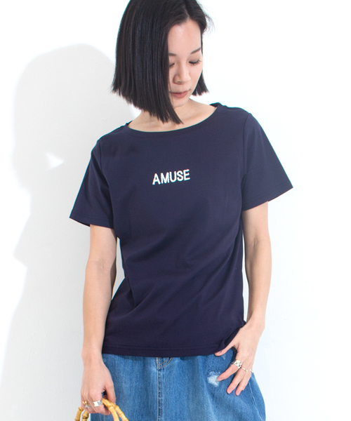 Furryrate(ファーリーレート)の「シルケットスムースキャビアプリントTシャツ (Tシャツ/カットソー・レディース・ネイビー/グレー/オフホワイト・FREE)」の1枚目の写真