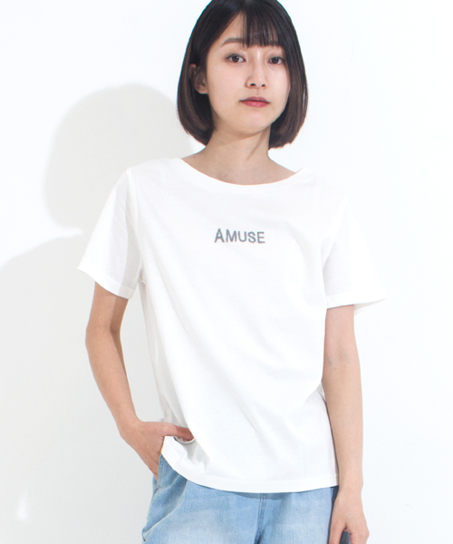 Furryrate(ファーリーレート)の「シルケットスムースキャビアプリントTシャツ (Tシャツ/カットソー・レディース・ネイビー/グレー/オフホワイト・FREE)」の2枚目の写真