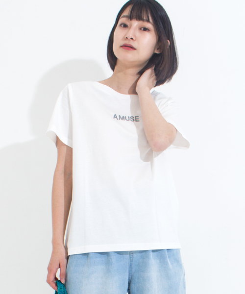 Furryrate(ファーリーレート)の「シルケットスムースキャビアプリントTシャツ (Tシャツ/カットソー・レディース・ネイビー/グレー/オフホワイト・FREE)」の6枚目の写真