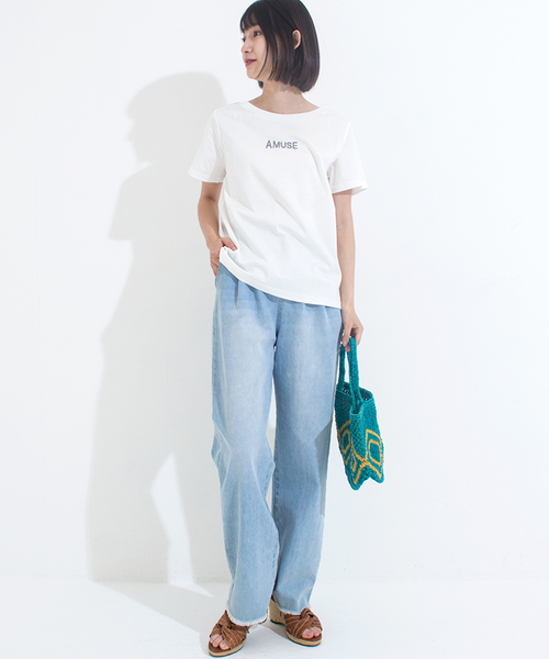 Furryrate(ファーリーレート)の「シルケットスムースキャビアプリントTシャツ (Tシャツ/カットソー・レディース・ネイビー/グレー/オフホワイト・FREE)」の7枚目の写真