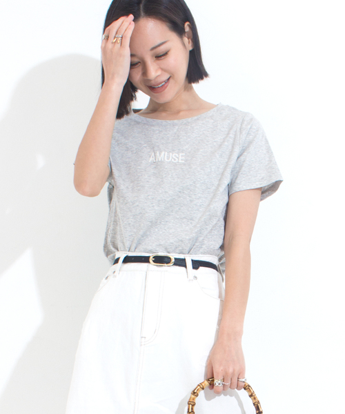 Furryrate(ファーリーレート)の「シルケットスムースキャビアプリントTシャツ (Tシャツ/カットソー・レディース・ネイビー/グレー/オフホワイト・FREE)」の8枚目の写真