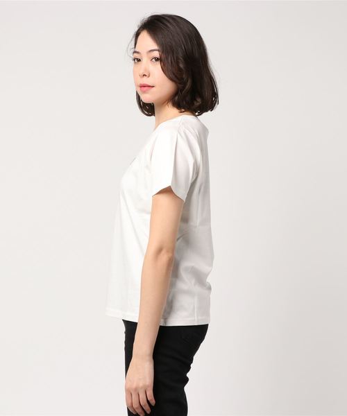 Furryrate(ファーリーレート)の「シルケットスムースキャビアプリントTシャツ (Tシャツ/カットソー・レディース・ネイビー/グレー/オフホワイト・FREE)」の4枚目の写真