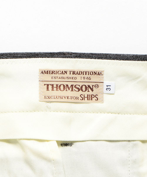 THOMSON（トムソン）の「THOMSON(トムソン): ノープリーツ コットン/リネン チノパンツ（チノパンツ・メンズ・グレー/ネイビー・30/31/32/33/34）」の11枚目の写真