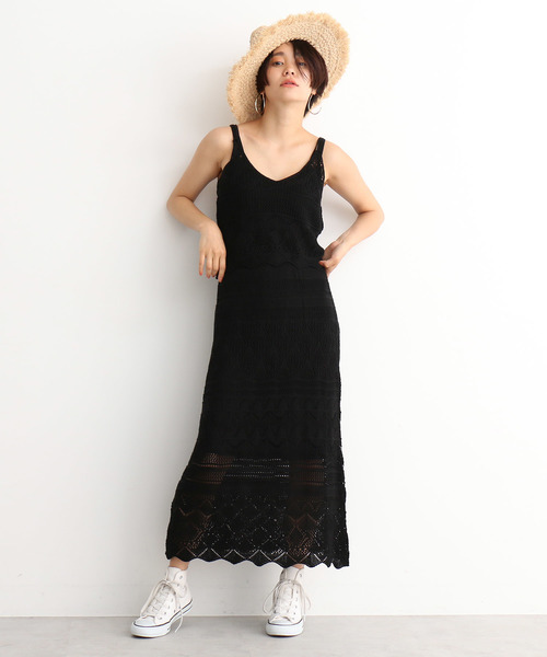 FREE'S MART(フリーズマート)の「◆透かし編みニットレイヤードスカート【セットアップ対応可能】(スカート・レディース・ブラック/オフホワイト/バーガンディー・FREE)」の13枚目の写真