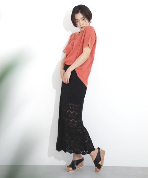 FREE'S MART(フリーズマート)の「◆透かし編みニットレイヤードスカート【セットアップ対応可能】(スカート・レディース・ブラック/オフホワイト/バーガンディー・FREE)」の20枚目の写真