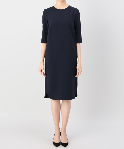 DEUXIEME CLASSE - 美品☆ ドゥーズィエムクラス トリアセジョーゼット 七分袖ブラウス ネイビー Deuxieme Classe（ドゥーズィエムクラス）の「トリアセジョー