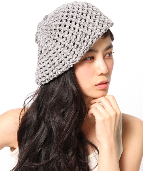 Ray BEAMS（レイビームス）の「Ray BEAMS / 14ssザックリアミベレ－（ハンチング/ベレー帽・レディース・グレー/ベージュ/その他1・ONE SIZE）」の4枚目の写真