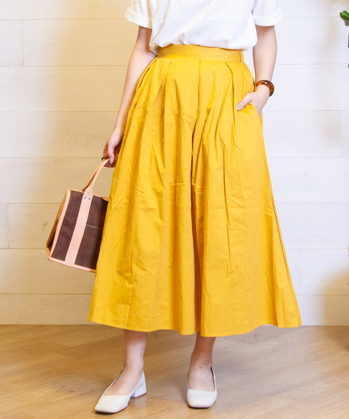 B.I.D.(ビーアイディー)の「BID / Box Cotton Long Skirt(スカート・レディース・ブラック/ベージュ/イエロー/ブラック系その他・FREE)」の4枚目の写真
