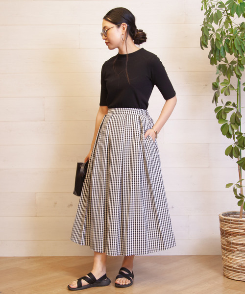 B.I.D.(ビーアイディー)の「BID / Box Cotton Long Skirt(スカート・レディース・ブラック/ベージュ/イエロー/ブラック系その他・FREE)」の12枚目の写真