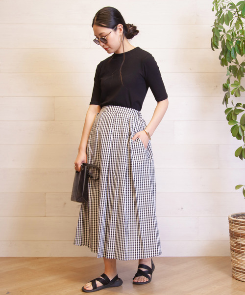 B.I.D.(ビーアイディー)の「BID / Box Cotton Long Skirt(スカート・レディース・ブラック/ベージュ/イエロー/ブラック系その他・FREE)」の10枚目の写真