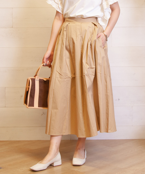 B.I.D.(ビーアイディー)の「BID / Box Cotton Long Skirt(スカート・レディース・ブラック/ベージュ/イエロー/ブラック系その他・FREE)」の7枚目の写真