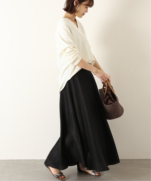 JOURNAL STANDARD（ジャーナルスタンダード）の「テレデラン40リネンスカート◆（スカート・レディース・ブラック/ライトグリーン/ベージュ系その他/ダークブルー・38/36）」の12枚目の写真
