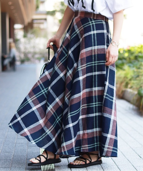 JOURNAL STANDARD（ジャーナルスタンダード）の「テレデラン40リネンスカート◆（スカート・レディース・ブラック/ライトグリーン/ベージュ系その他/ダークブルー・38/36）」の15枚目の写真