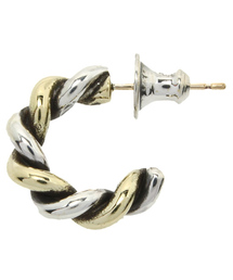ピアス/ツイスト/シルバー×ブラス