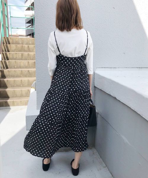 セール】【WEB限定】ドット柄キャミワンピース（ジャンパースカート
