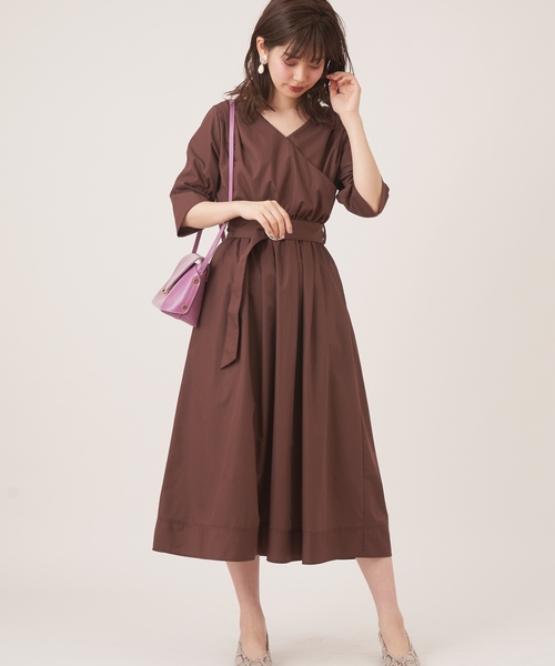 natural couture(ナチュラルクチュール)の「スカーフ&共ベルト付き前後2WAYワンピ(ワンピース・レディース・ブラック/ブラウン/イエロー/ピンク/チェック・FREE)」の16枚目の写真