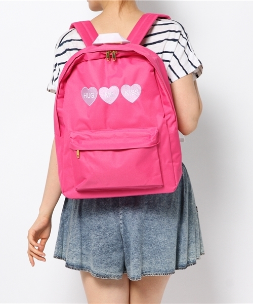 WEGO(ウィゴー)の「WEGO/ハート刺繍リュック(バックパック/リュック・レディース・ブラック/パープル/ピンク/ホワイト・FREE)」の10枚目の写真