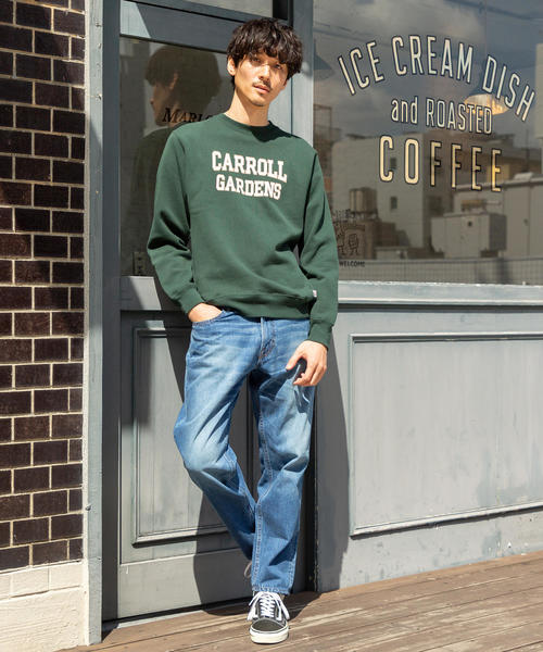 coen（コーエン）の「USAコットンミックスカレッジプリントスウェットクルーネック（トレーナー）（スウェット・メンズ・ブラウン/ダークグリーン/ベージュ・SMALL/X-LARGE/MEDIUM/LARGE）」の21枚目の写真