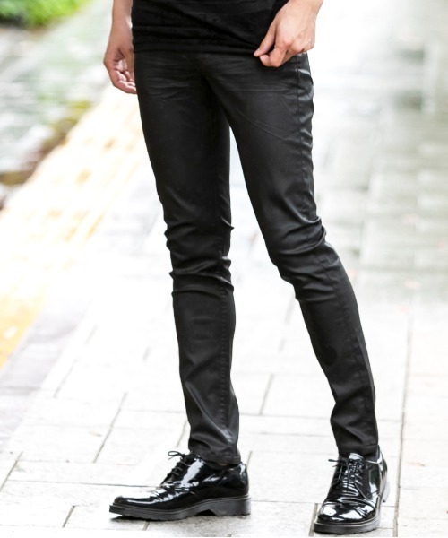 London Denim(ロンドンデニム)の「Brent Skinny VINCE ブラックコーティング ストレッチ スキニーデニム(デニムパンツ・メンズ・ブラック・46/48/50/52)」の1枚目の写真