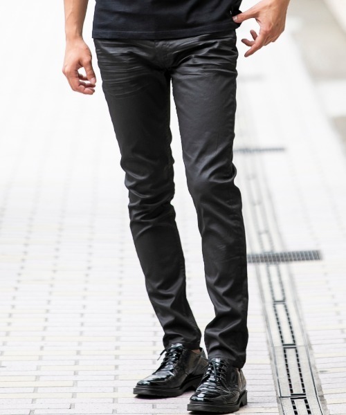 London Denim(ロンドンデニム)の「Brent Skinny VINCE ブラックコーティング ストレッチ スキニーデニム(デニムパンツ・メンズ・ブラック・46/48/50/52)」の4枚目の写真