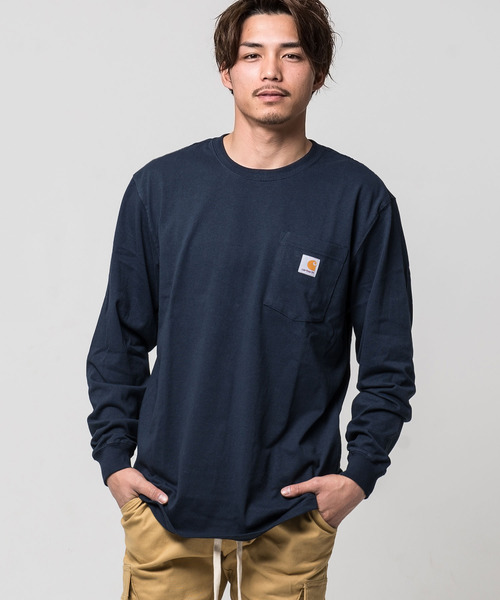 Carhartt(カーハート)の「『Carhartt/カーハート』ワンポイントポケット付きクルーネック長袖Tシャツ(Tシャツ/カットソー・メンズ・ブラック/ダークブラウン/ネイビー/ヘザーグレー/ブラウン系その他/グリーン系その他/バーガンディー/グリーン・M/L/XL/S)」の13枚目の写真