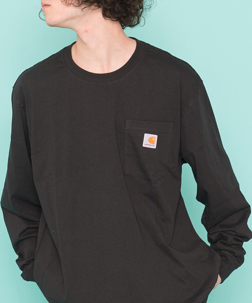 Carhartt(カーハート)の「『Carhartt/カーハート』ワンポイントポケット付きクルーネック長袖Tシャツ(Tシャツ/カットソー・メンズ・ブラック/ダークブラウン/ネイビー/ヘザーグレー/ブラウン系その他/グリーン系その他/バーガンディー/グリーン・M/L/XL/S)」の20枚目の写真