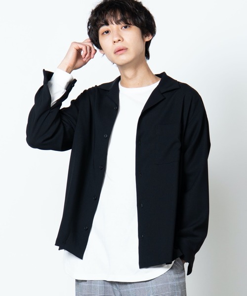 WEGO（ウィゴー）の「WEGO/オープンカラーシャツ（シャツ/ブラウス・メンズ・ブラック/ベージュ/ホワイト/ライトピンク・MEDIUM/LARGE）」の8枚目の写真