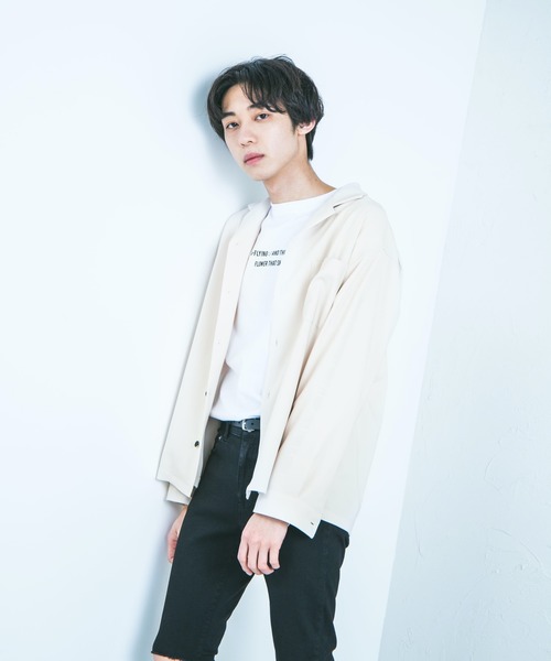 WEGO（ウィゴー）の「WEGO/オープンカラーシャツ（シャツ/ブラウス・メンズ・ブラック/ベージュ/ホワイト/ライトピンク・MEDIUM/LARGE）」の12枚目の写真