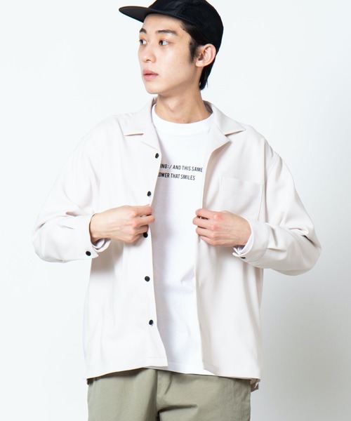 WEGO（ウィゴー）の「WEGO/オープンカラーシャツ（シャツ/ブラウス・メンズ・ブラック/ベージュ/ホワイト/ライトピンク・MEDIUM/LARGE）」の15枚目の写真